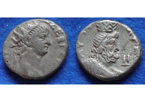 Nero - zilveren Tetradrachme met SERAPIS! (JA1843)