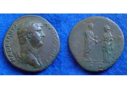 Hadrianus SESTERTIUS - Felicitas ZELDZAAM reis-serie (S1936)