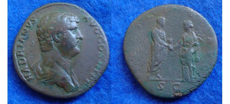 Hadrianus SESTERTIUS - Felicitas ZELDZAAM reis-serie (S1936)