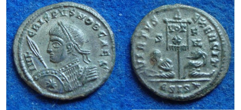 CRISPUS - buste met speer en schild R5 zeer zeldzaam! (S1937)