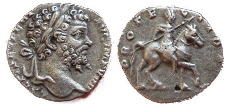 Septimius severus - Emperor on a horse PROFECTIO scarce (S1711)
