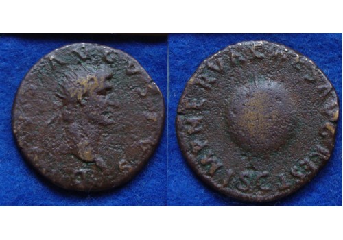 Augustus - Dupondius Roer met Globe zeldzaam (D1721)
