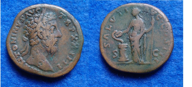 Marcus Aurelius- sestertius SALUS (N1728)
