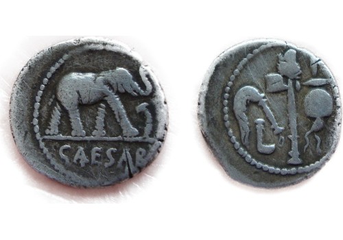 Julius Caesar denarius OLIFANT gezocht! (AU1722)