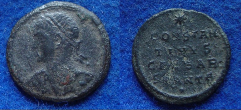 Constantinus II - geen legenda voorzijde, zeer zeldzaam! (O1708)
