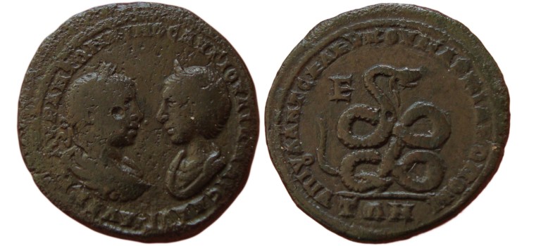 Severus Alexander met zijn oma Julia Maesa keerzijde slang (S1709)