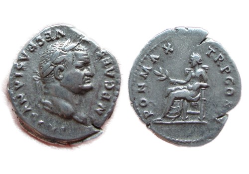 Vespasianus - PON MAX TRP COS V prachtige munt (A1741)