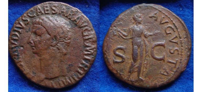 Claudius AS -  LIBERTAS AVGVSTA As, mooi portret (AU1902)