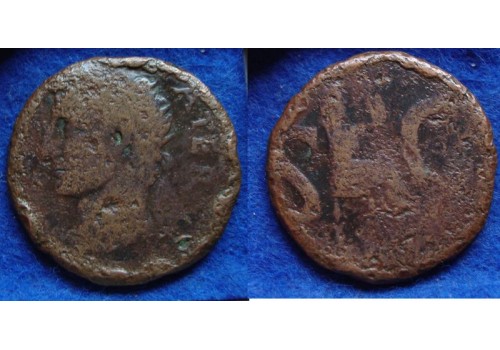 Augustus -  Divus Augustus Dupondius met keerzijde LIVIA geslagen onder Tiberius  (AU1903)