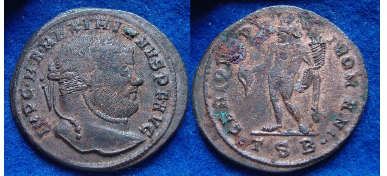 Maximianus  - Grootfollis Thessalonica zeer fraai (AU1904)