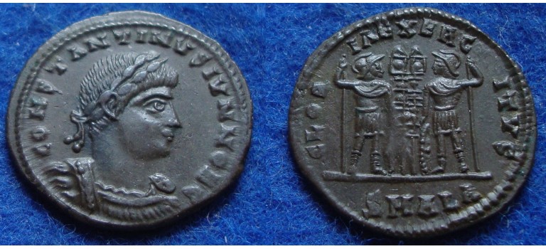 Constantine II -  gloria exercitus EXTREMELY FINE (JUL1709)