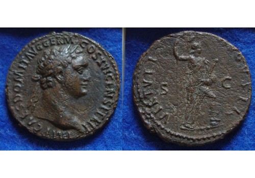 Domitianus- VIRTVTI AVGVSTI prachtige AS (AU1713)