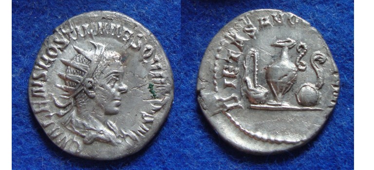 Hostilian - PIETAS Rare  coin (AU1712)