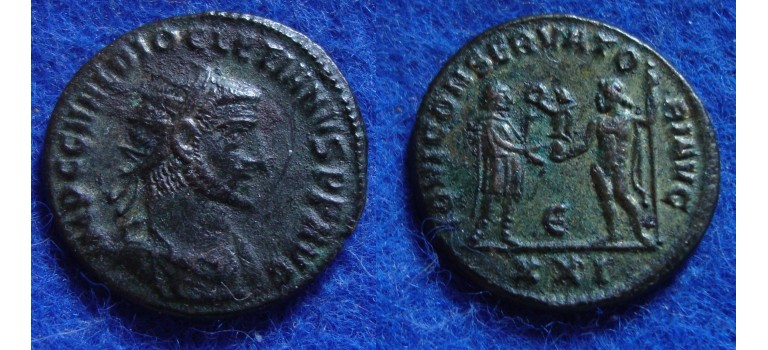 Diocletian - Antoninianus JUPITER silvered! (AP1702)