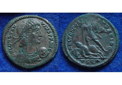 Constantius II - Gevallen ruiter, Thessalonica verzilverd!  (AP1710)