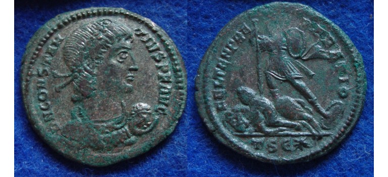 Constantius II - Gevallen ruiter, Thessalonica verzilverd!  (AP1710)
