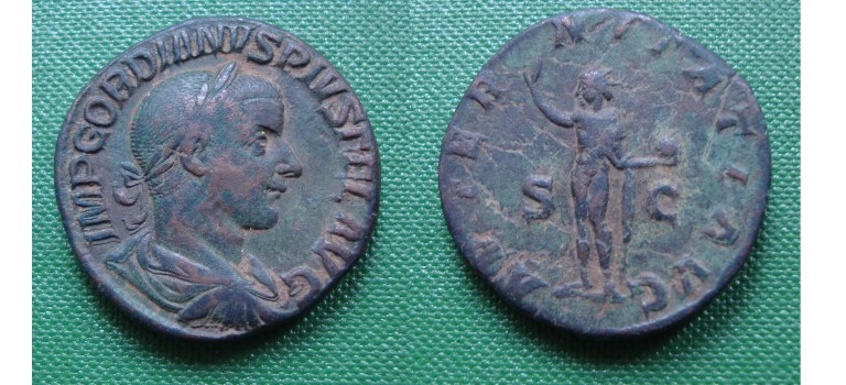Gordianus III- SESTERTIUS AERTERNITAS BIJNA PRACHTIG! (AP1741)