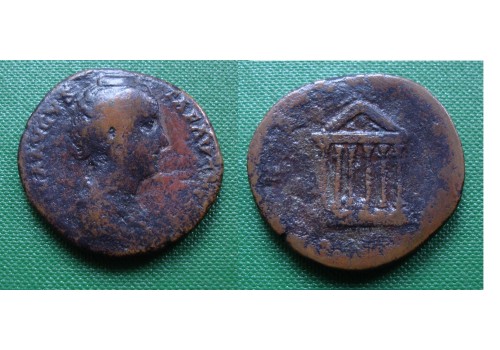 Faustina I - sestertius TEMPEL VAN FAUSTINA zeldzaam!  (Ap1742)