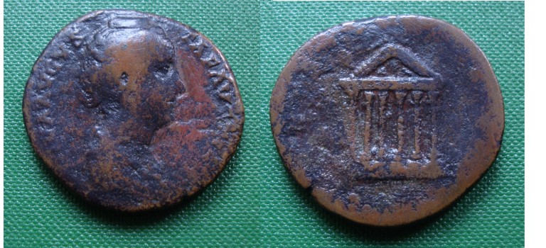 Faustina I - sestertius TEMPLE OF FAUSTINA rare! (Ap1742)