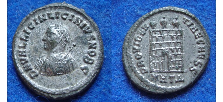 Licinius II - Kamppoort volledige verzilvering ZELDZAAM! (ME1718)