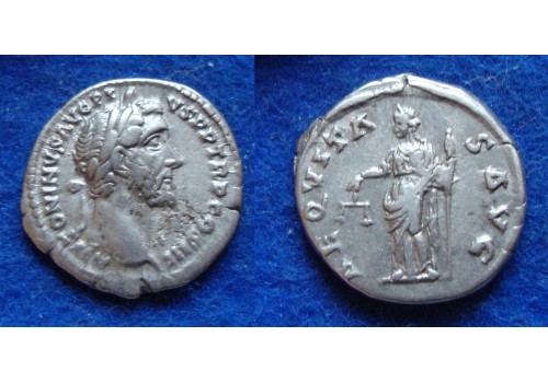 Antoninus Pius - AEQVITAS AVG denarius (ME1705) 