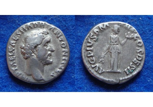 Antoninus Pius - FIDES met fruitschaal eerste regeringsjaar SCHAARS (ME1706)