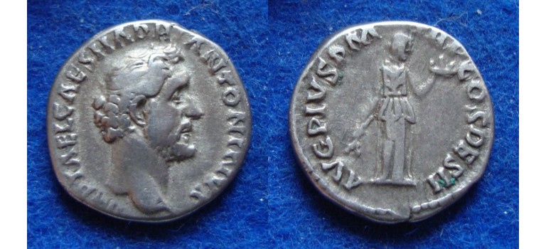Antoninus Pius - FIDES met fruitschaal eerste regeringsjaar SCHAARS (ME1706)