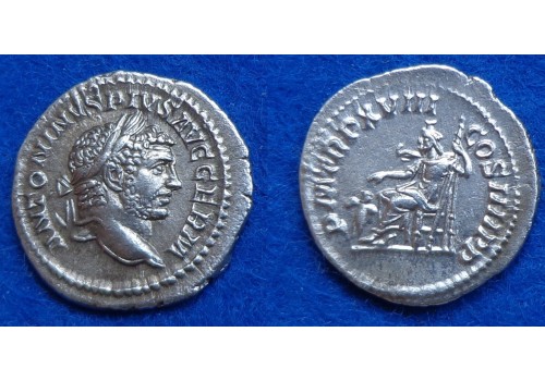 Caracalla - Denarius Pluto en Cerberus interessant en schaars!  (JA1628)
