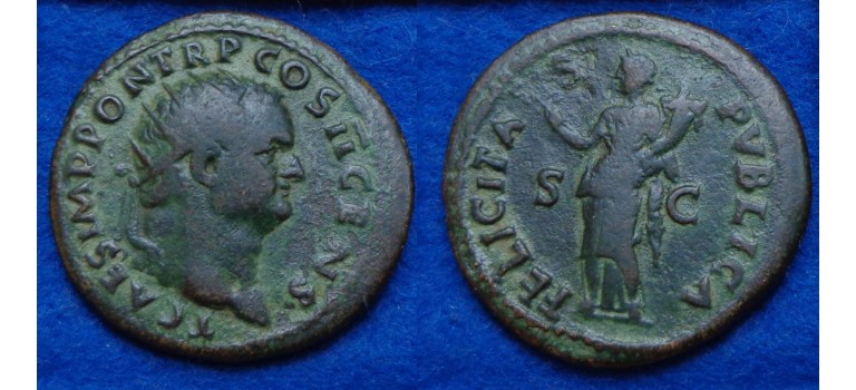 Titus - Dupondius FELICITAS  pleasant patina! (D1606)