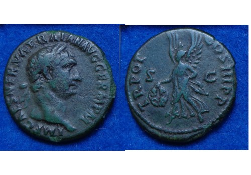 Trajanus- AS Victoria mooie patina! (D1622)