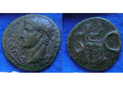 Augustus -  Divus Augustus Dupondius met keerzijde LIVIA geslagen onder Tiberius  (ME1724)