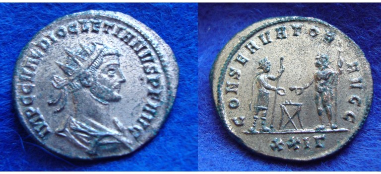Diocletianus - CONSERVATOR AVGG fully silvered! (ME1748)