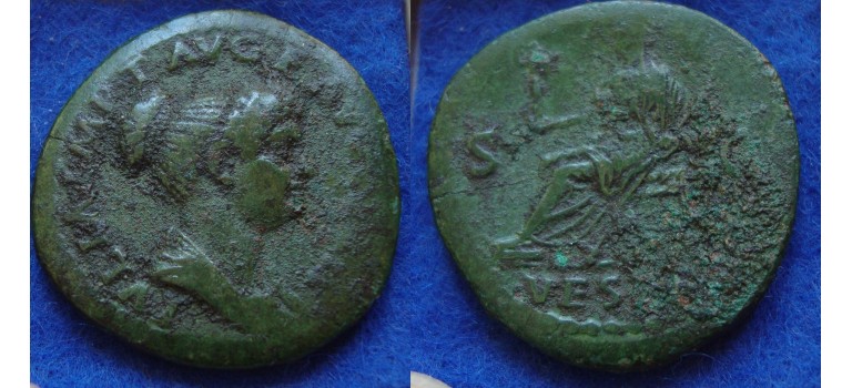Julia Titi - DUPONDIUS rare Empress nice green patina!  (ME1735)
