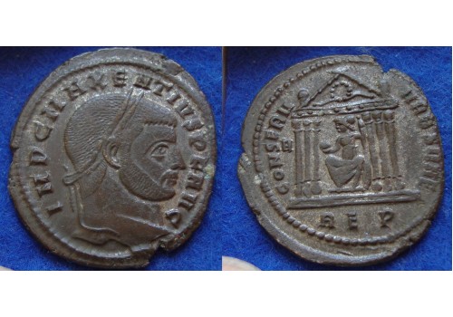 Maxentius  - Temple ROME scarce! (ME1741)