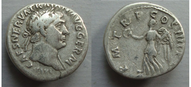 Trajanus- denarius Victoria (AP2289)