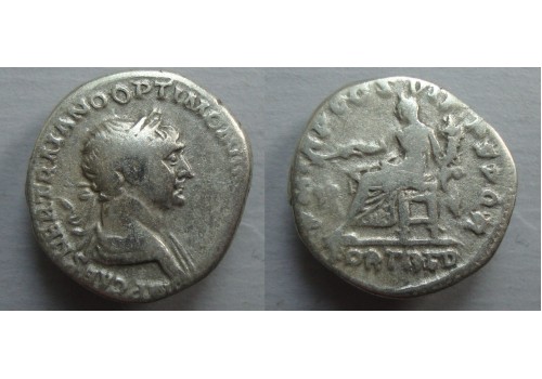 Trajanus - FORT RED  denarius (AP2290)