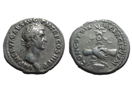 Nerva - denarius HANDDRUK met aquila, fantastisch portret (ME2550)