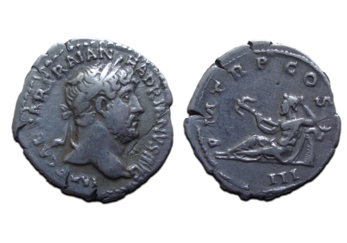 Hadrian - Oceanus denarius (AP2553)