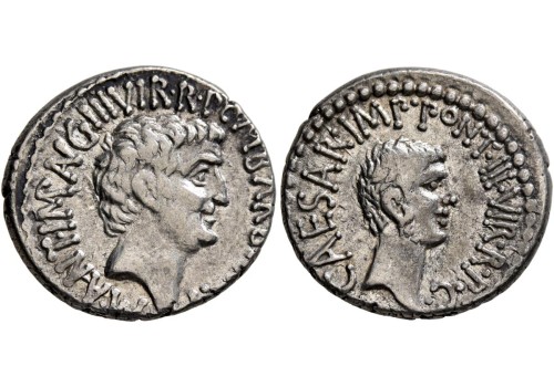 Marcus Antonius - met Octavianus prachtig exemplaar! (AP2560)