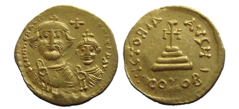 Heraclius -  Gold solidus with his son! (AP2599)