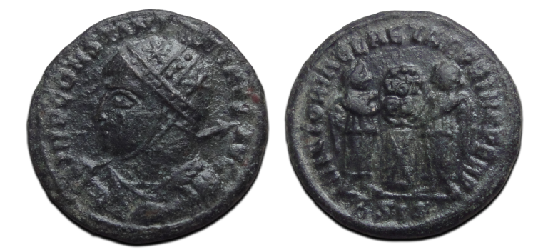 Constantine the great - As minted hemet and spear interesting portrait (AP2606)