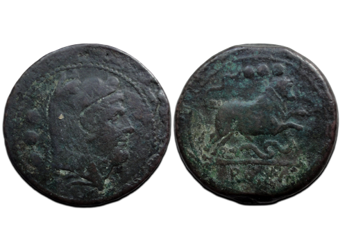 Romeinse republiek - semiliberale quadrans Hercules 217 voor Christus! (AP26101)