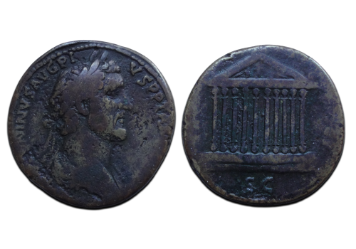 Antoninus Pius - Sestertius TEMPEL van Venus! zeldzaam (AP26122) 