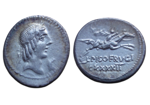 Romeinse republiek - denarius L. Piso Frugi 90 v. Chr. (AP26125)