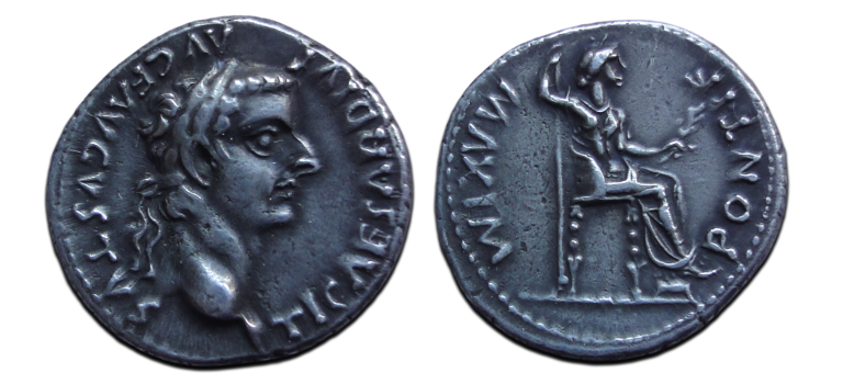 Tiberius - denarius Tribute Penny Bijbelse munt (AP26127)