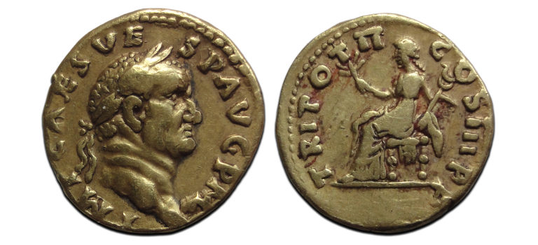 Vespasian - Gold Aureus with PAX ex Divo Hess  (AP26133)