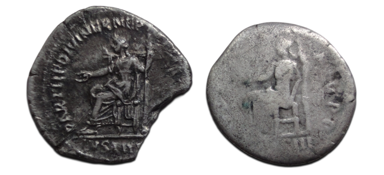 Aanbieding - 2 zilveren Romeinse munten (AP26135)