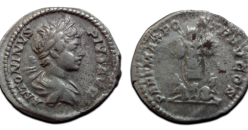 Caracalla - Denarius trofee met 2 gevangenen (AP26149)