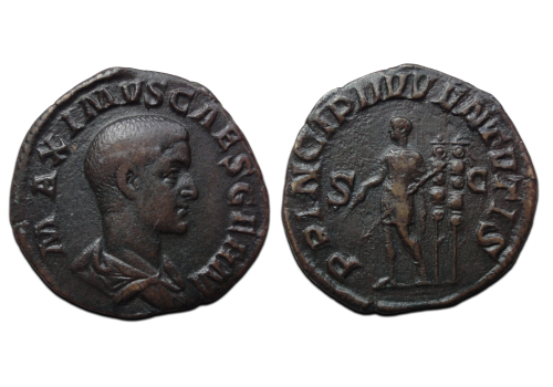 Maximus - PRINCIPI IVVENTVTIS sestertius zeldzaam (AP2617)