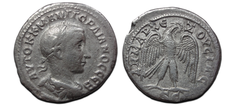 Gordian III - silver tetradrachm with eagle (Ap2619)